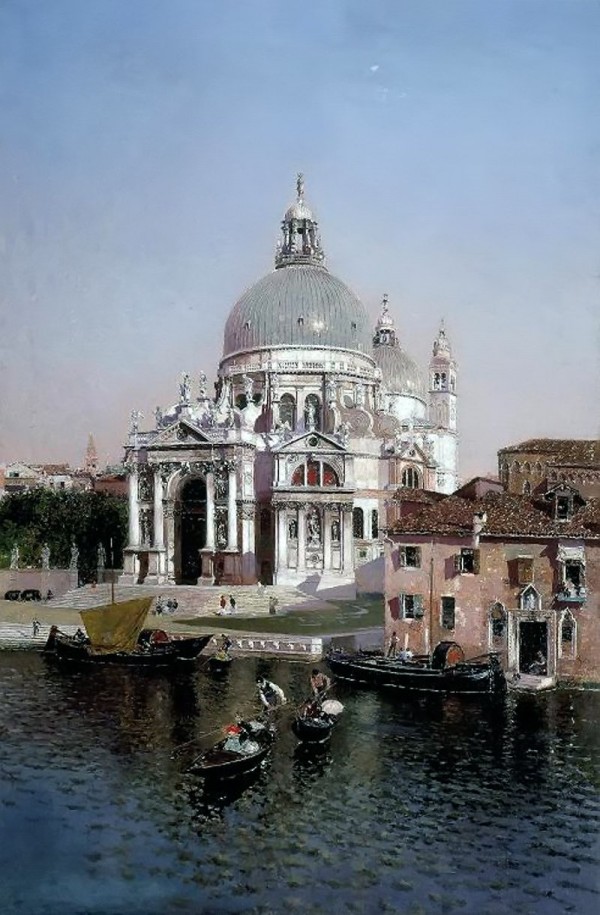 Church by the river Print